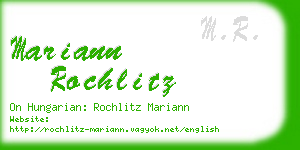 mariann rochlitz business card